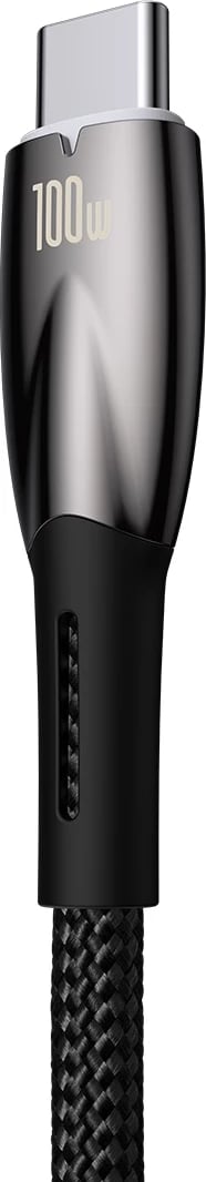 Kabllo karikimi dhe të dhënash Baseus Glimmer Series, USB-A në USB-C, 2m, 100W, e zezë