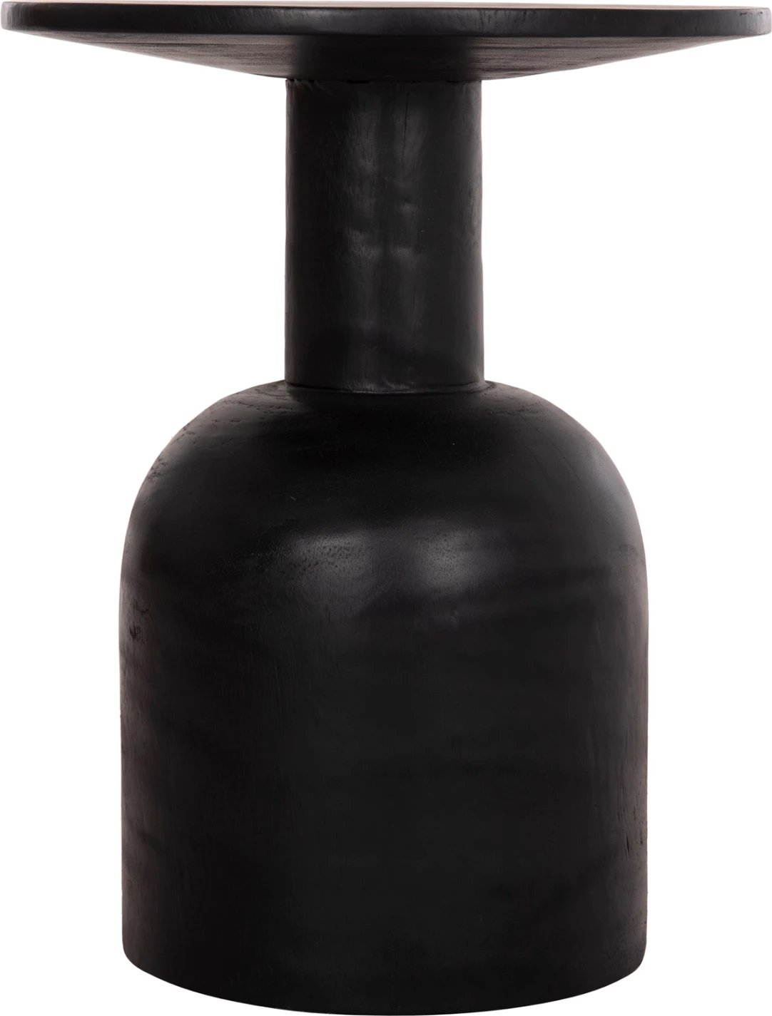 Tavolinë anësore e rrumbullakët PUMBE, dru suar i zi, FH9891.12, 40x50cm