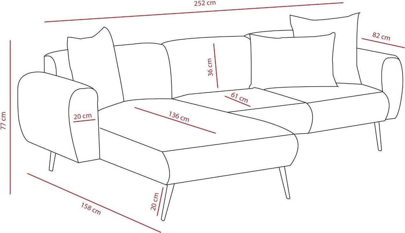 Këndore Atelier del Sofa, anë e djathtë, ngjyrë antracit