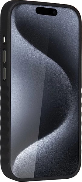 Mbështjellës Audi për iPhone 15 Pro Max, lëkurë sintetike, MagSafe, kafe