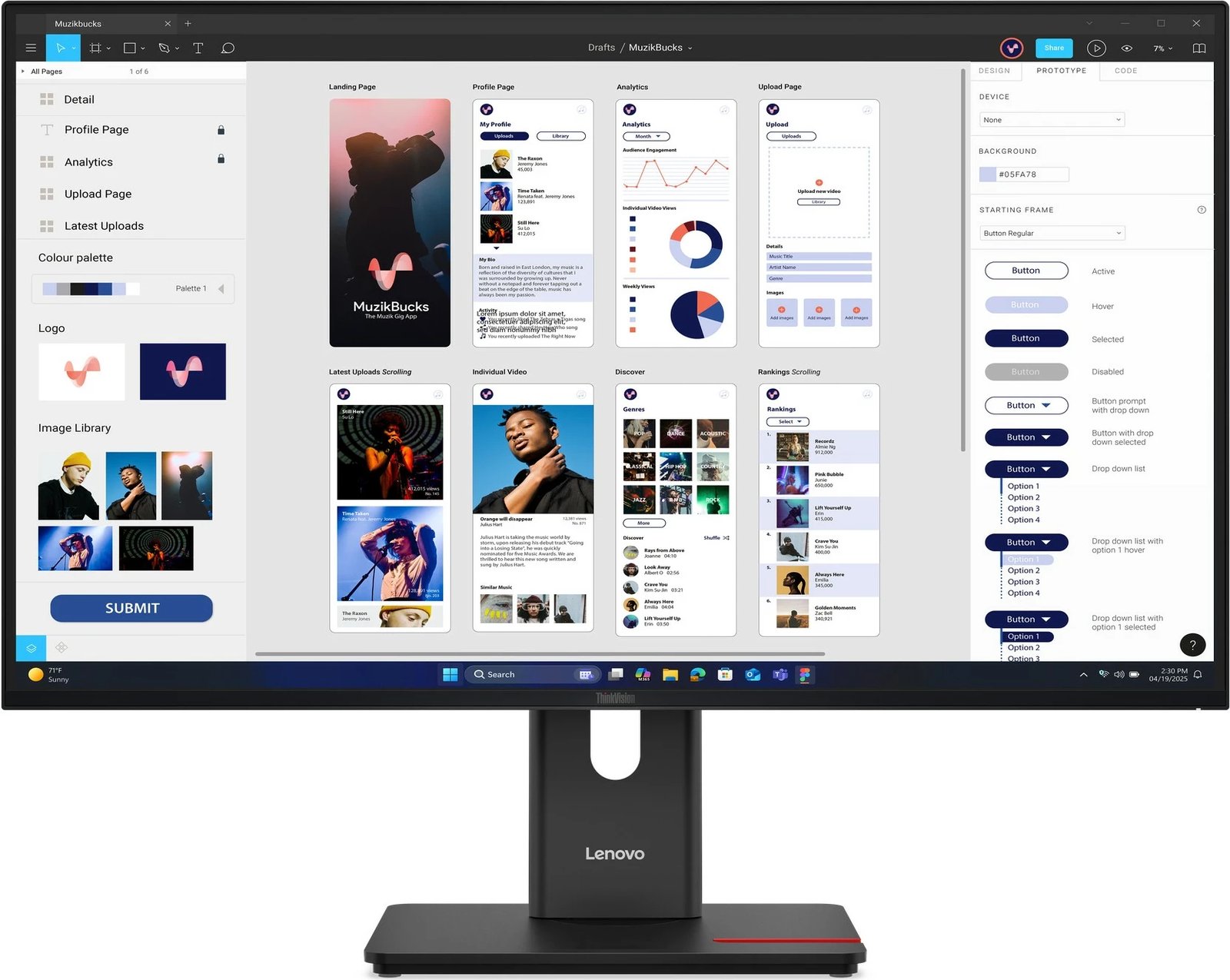 Monitor Lenovo ThinkVision T32UD-40 31.5 inç UHD HDMI/DP/USB-C i zi