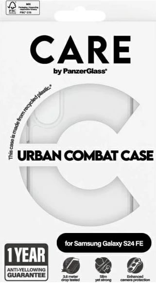 Mbështjellës PanzerGlass Urban Combat Case MagSafe për Samsung Galaxy S24 FE, zi
