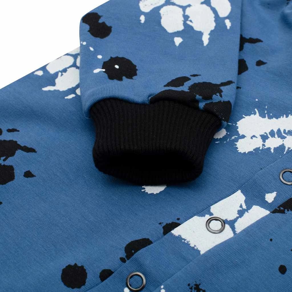 Kombinezon bebe me kapuç me veshë, NEW BABY Paw, 95% pambuk 5% elastan, mbyllje me kopsa, madhësia 86 (12-18m), blu