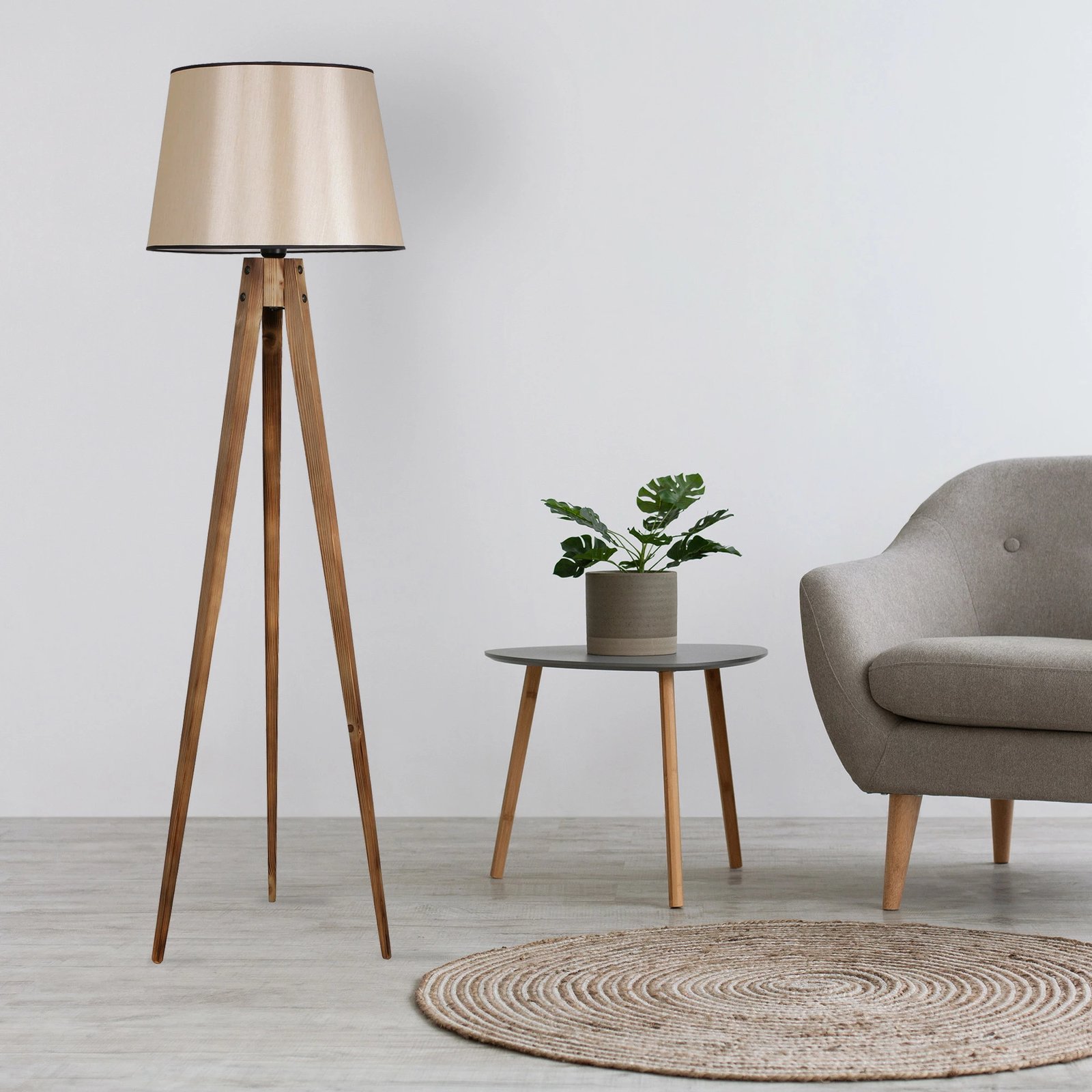 Llambë dyshemeje Opviq, tripod Yanık Lambader Pramit 15-3 me abazhure