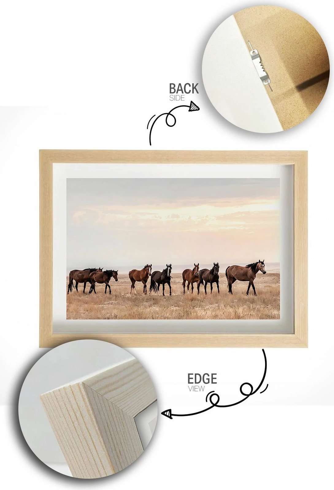 Pikturë dekorative me kornizë, shumëngjyrëshe, Wallity, Tekhamcerceve106, 33x48cm