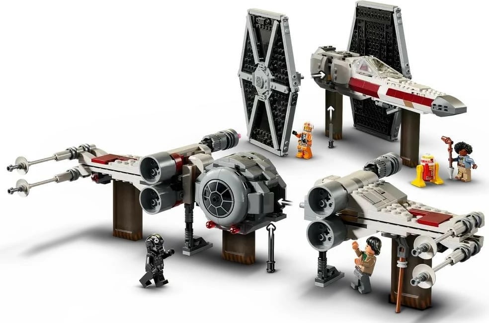 Set LEGO Star Wars 75393 Hybrid TIE Fighter dhe X-Wing, 1063 pjesë, ekstra i madh
