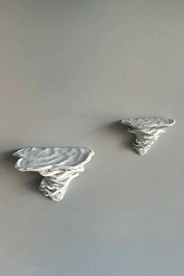 Set rafte plastikë shumëpërdorimësh (2 copë), Evila Originals, kërpudhë, i bardhë