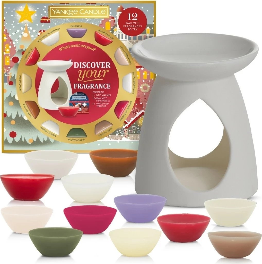 Set Yankee Candle Passport To The Holidays, kominek, 1 tealight, 12 woskë, e bardhë