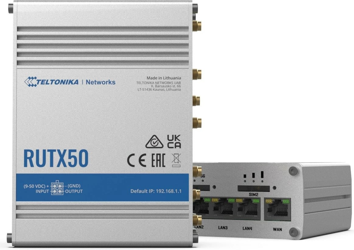 Router TELTONIKA RUTX50, 5G, Dual SIM, 4xLAN, WiFi, USB2.0, Alumini
