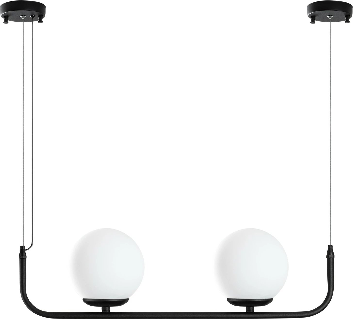 Llambë tavani Opviq Faruk, metal i zi, 2 copa, 56x15x20-110cm