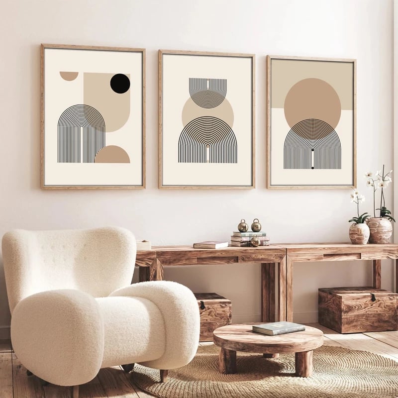 Pikturë triptike Jefton, printim digjital, shumëngjyrëshe, 50x2x70cm