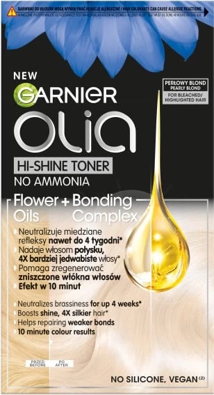 Ngjyrë për flokë për femra Garnier Olia Hi-Shine Toner 10.2 Pearl Blonde