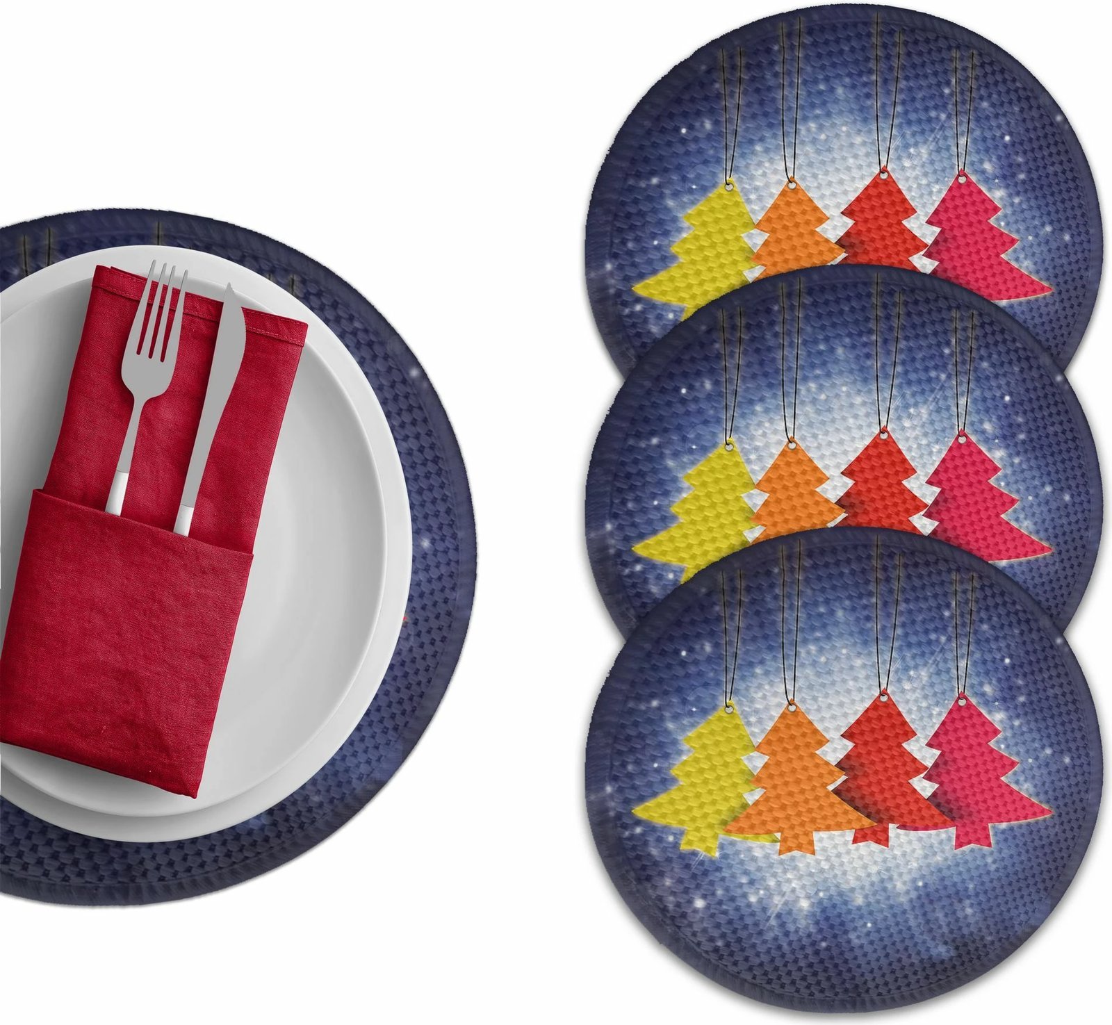 Nënshtrat tavoline Hermia Concept, shumëngjyrësh, 4 copë, 37cm