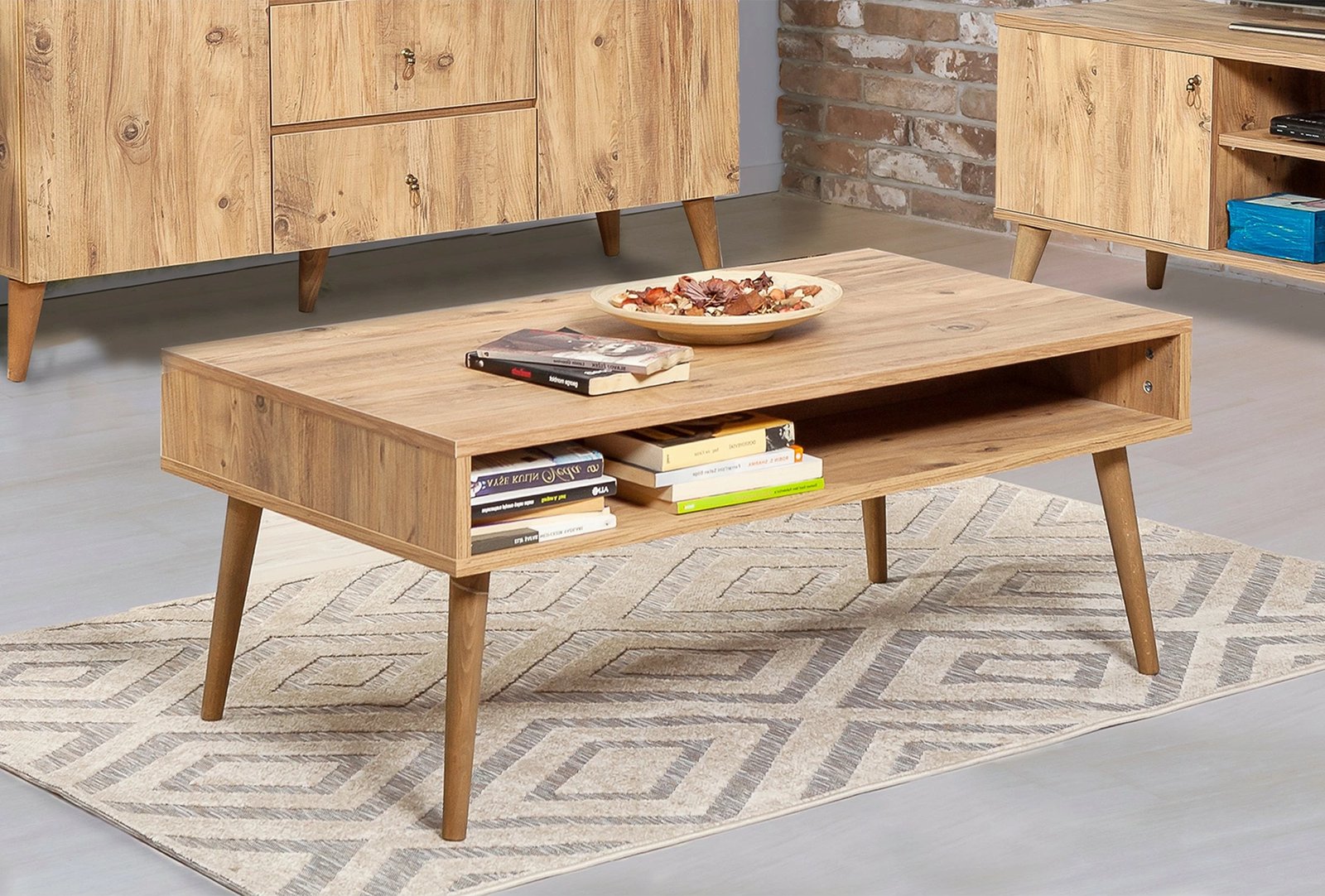 Tavolinë kafeje dy-katëshe, ngjyrë Atlantic Pine, Skye Decor, Viva - 200