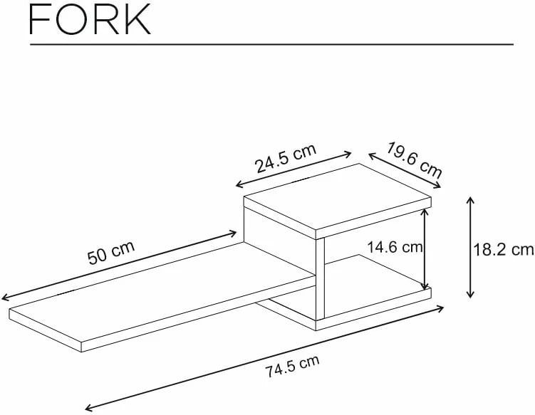 Raft muri Skye Decor, i bardhë