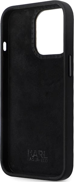 Mbështjellës Karl Lagerfeld KLHCP13XSMHKNPK për iPhone 13 Pro Max, silikon, i zi