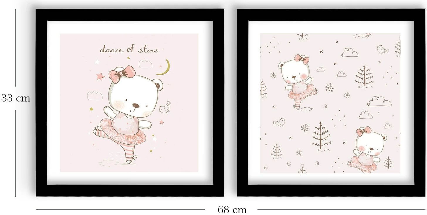 Pikturë dekorative me kornizë MDF (2 copë), Wallity, 2P3333SCT-002