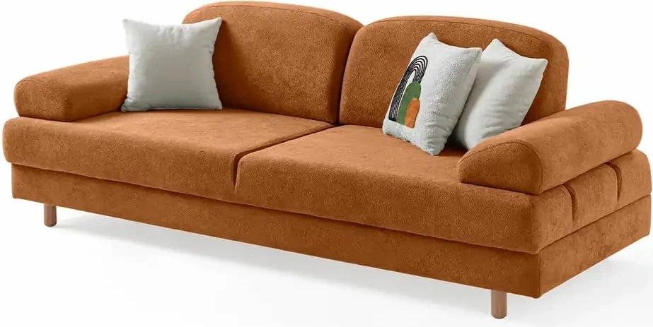 Divan-krevat 3 vendësh, Aries, ngjyrë e kuqe tjegulle, Atelier del Sofa