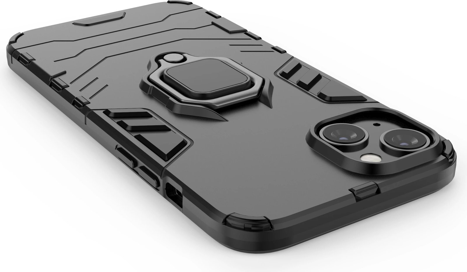 Mbështjellës Hurtel Ring Armor për iPhone 14 Pro Max, me unazë mbajtëse, e zezë