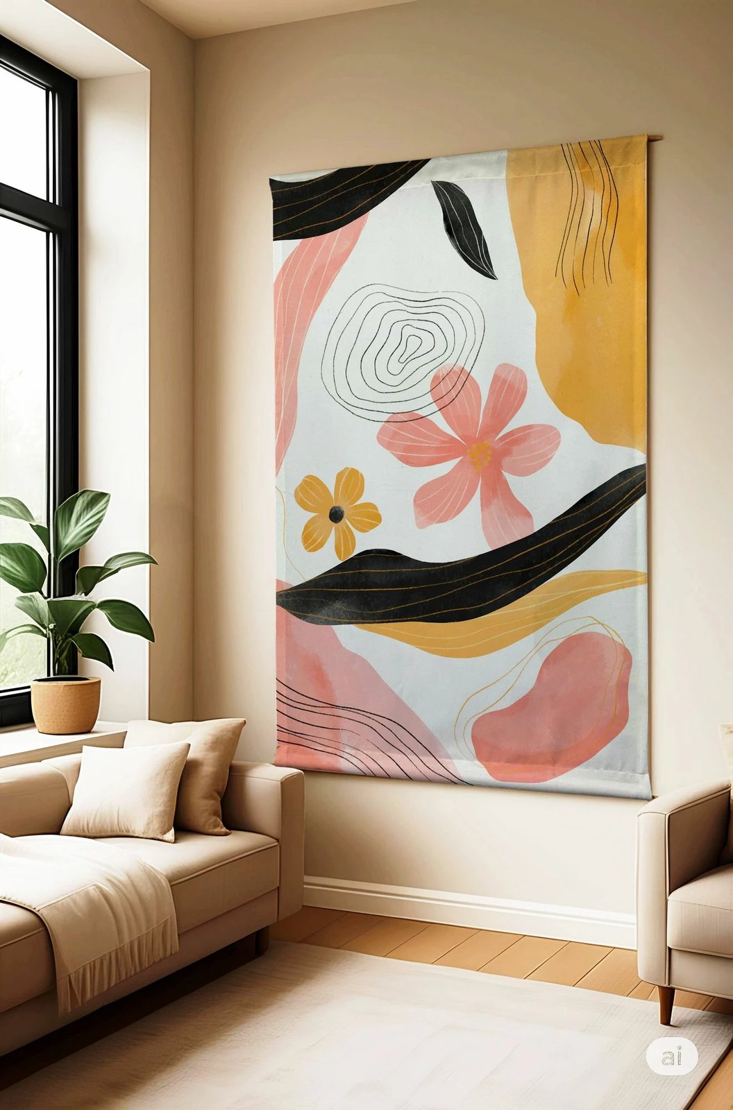 Pikturë dekorative poliestër Wallity, Polybaby 13, shumëngjyrëshe, 100x140cm