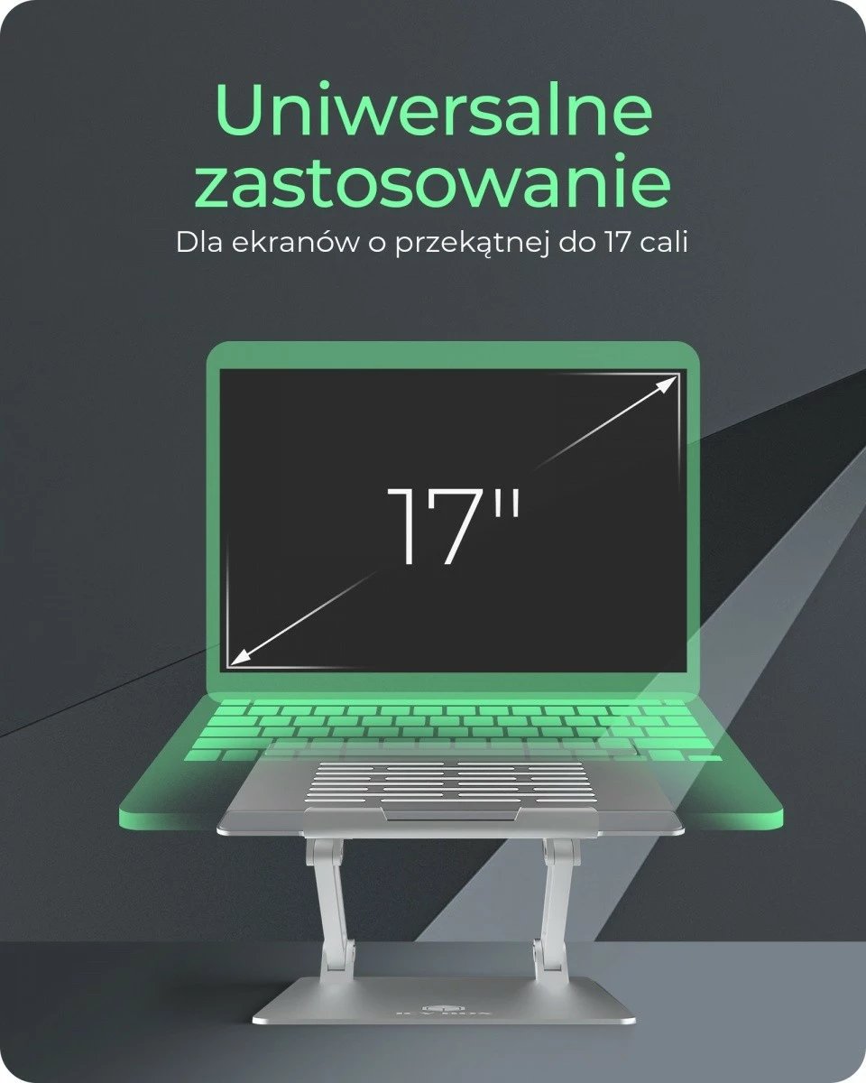 Mbajtëse laptopi IcyBox IB-NH300, deri 17", alumini, argjendtë