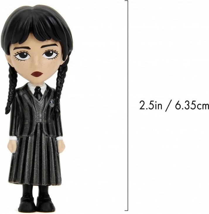Figurinë metalike koleksionuese Wednesday Jada Toys Deluxe Blind Pack, 2.5 inç, set prej 8 copë