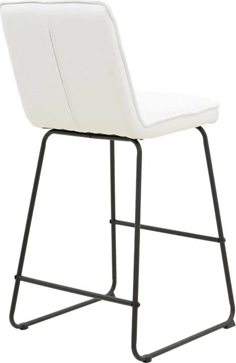 Karrige për bar Essential, set prej 4 copë, material stof bezhë, këmbë metalike të zeza, 53x64.5x107cm