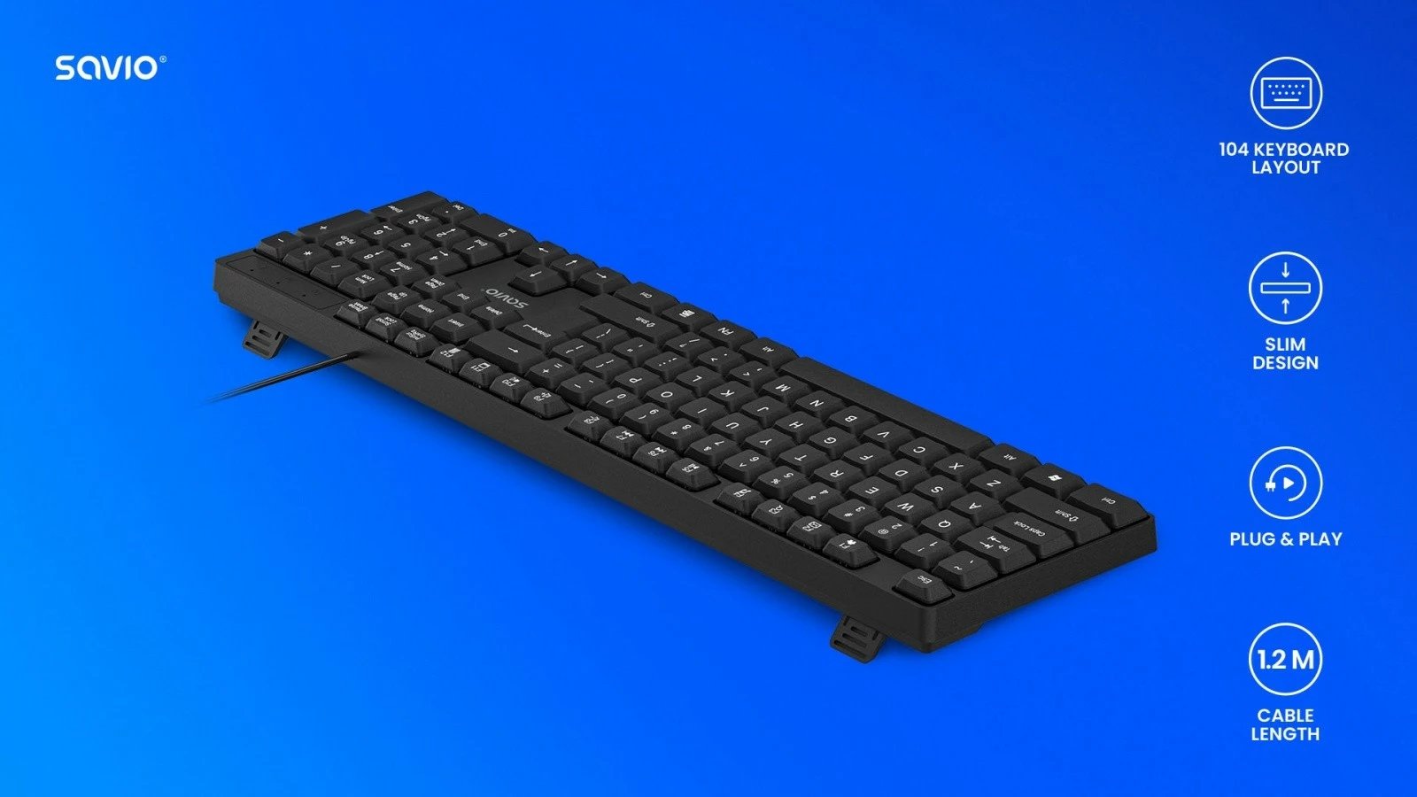 Tastierë me kabllo Savio KB-01, USB, e zezë