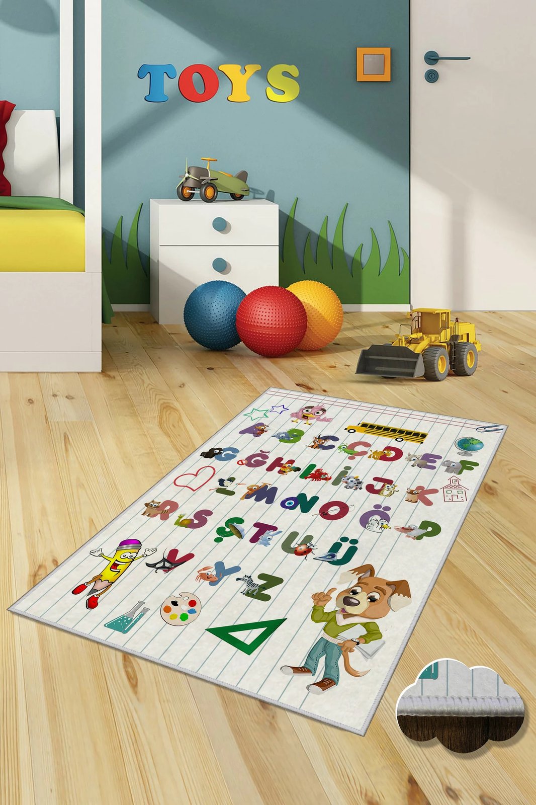 Qilim multikolor për fëmijë, 120x180cm, Conceptum Hypnose, WOOKECE029