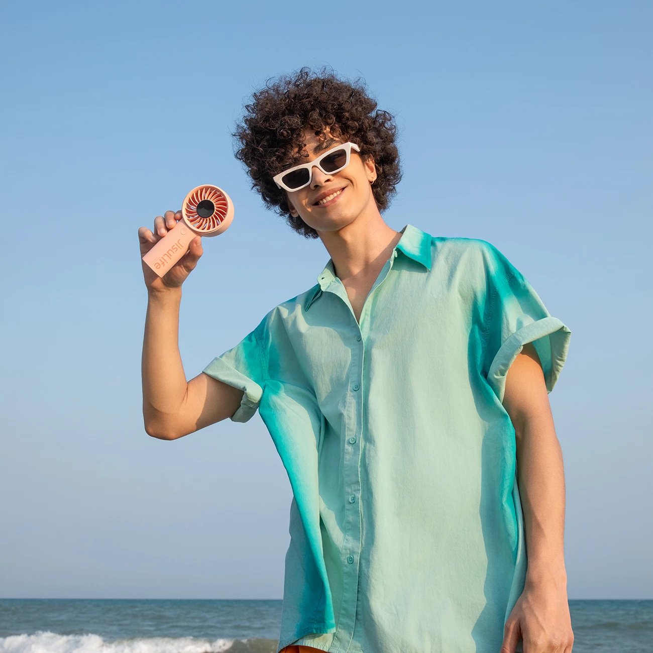 Ventilator dore Jisulife Handheld Fan Life4, 3600mAh, USB-C, Rozë