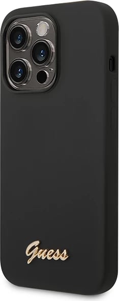 Mbështjellës Guess GUHCP14XSLSMK për iPhone 14 Pro Max 6.7", silikon, i zi