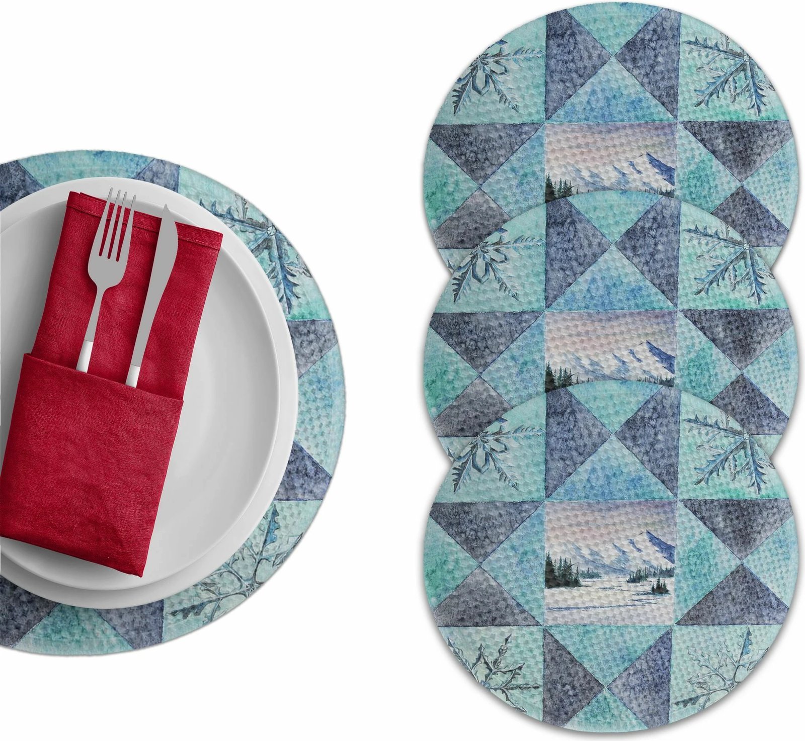 Set nënshimesh tavoline Hermia Concept, shumëngjyrëshe, 37cm, 4 copë, 3327Supla