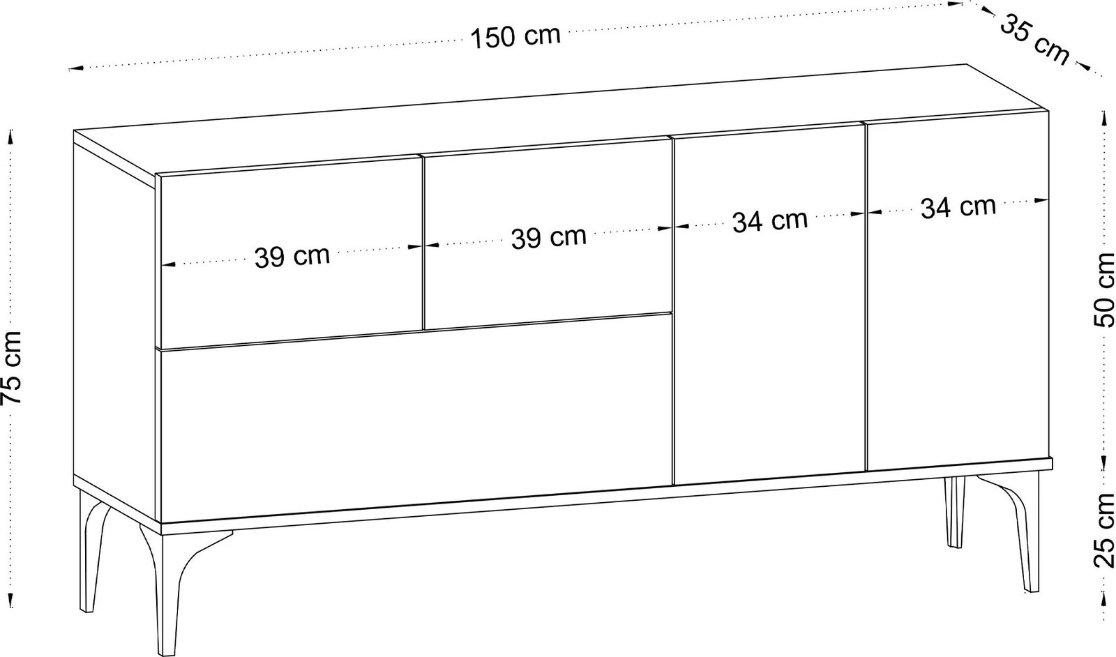 Konsolë Hanah Home, Tress, ngjyrë lis dhe e zezë, Dec0025