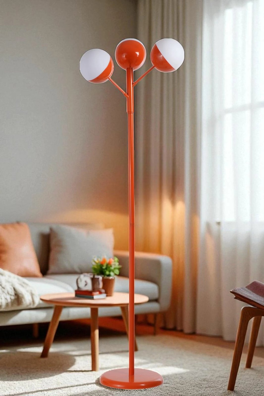 Llambë dyshemeje Opviq, 8948-9, ngjyrë bardhë dhe portokalli