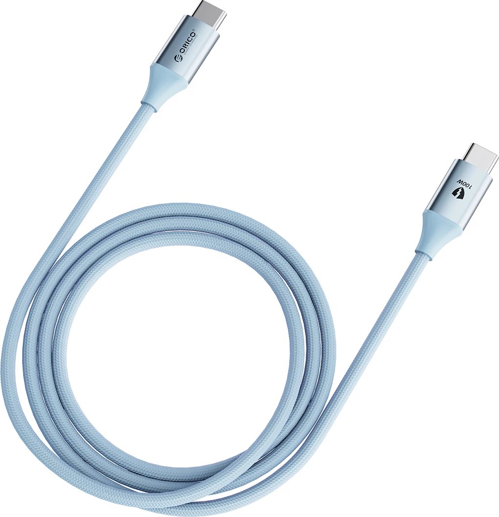 Kabllo USB-C në USB-C Orico CDX, 1m, 100W, Kaltër