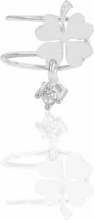 Vathë për kërthizë veshi, argjend 925, Jumeon, me gur zirkoni, ngjyrë argjendi