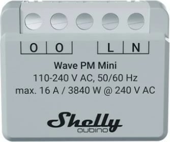 Ndërprerës i mençur Shelly Qubino Wave PM Mini, wireless, gri