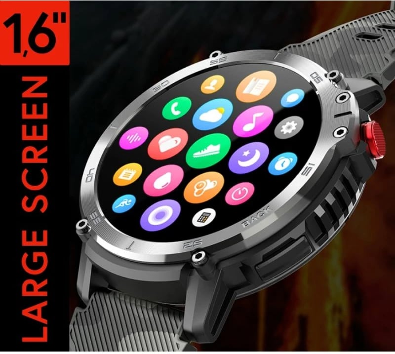 Smartwatch për meshkuj Rubicon, e zezë/camo