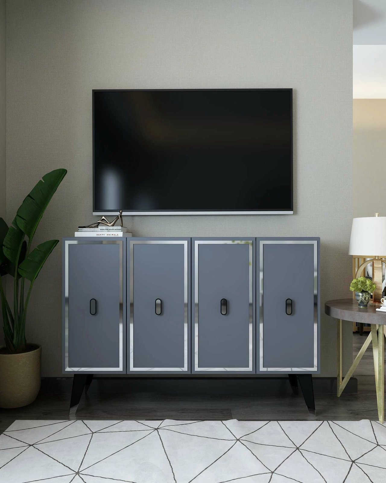 Konsol Skye Decor, anthracite, e zezë, argjend, 8173KM-32