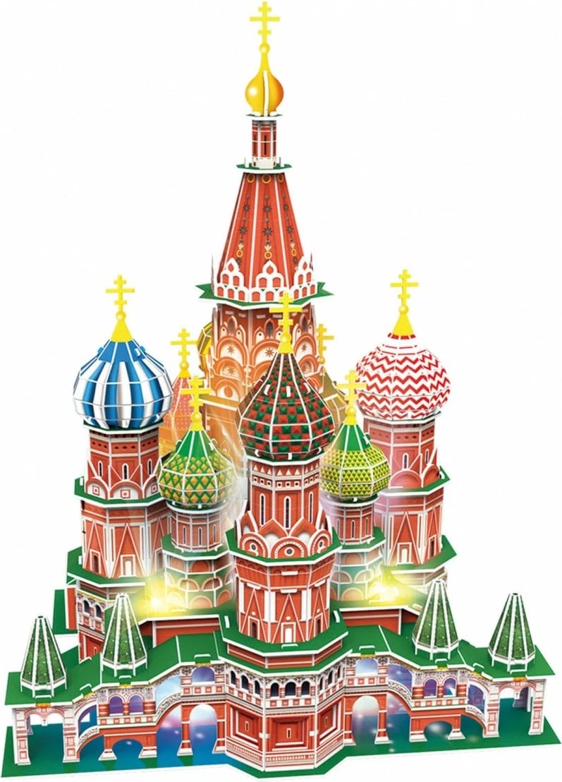 Puzzle 3D Cubic Fun St. Basil's Cathedral me LED, 224 pjesë