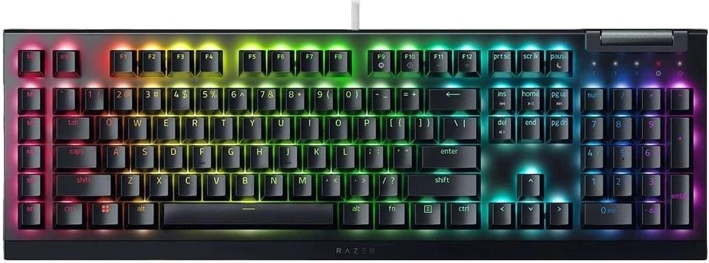 Tastierë për lojëra Razer BlackWidow V4 X, me ndriçim RGB dhe butona mekanikë