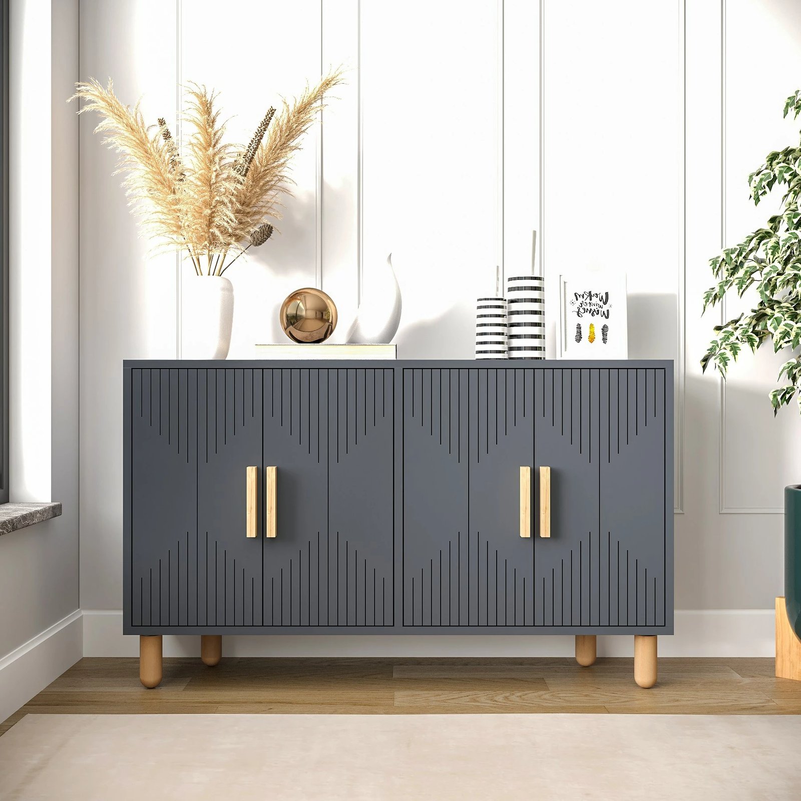 Konsol Roger, ngjyrë antracit, Hanah Home