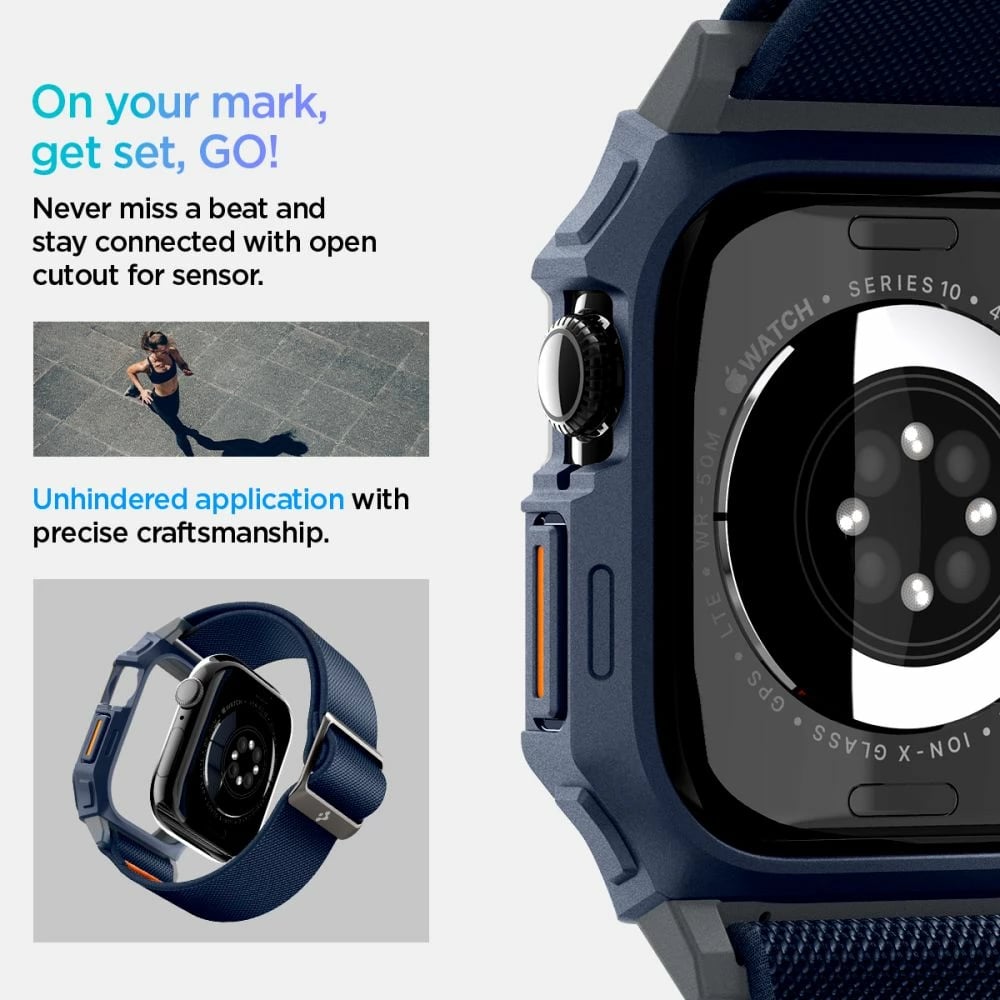 Rrip Spigen Lite Fit Pro për Apple Watch 10, 46mm, Kaltër