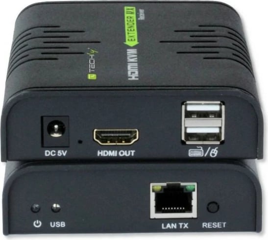 Adapter HDMI + USB Techly 028214, KVM Extender, 120m, i zi, set Adapter HDMI + USB Techly 028214, KVM Extender, 120m, i zi, set