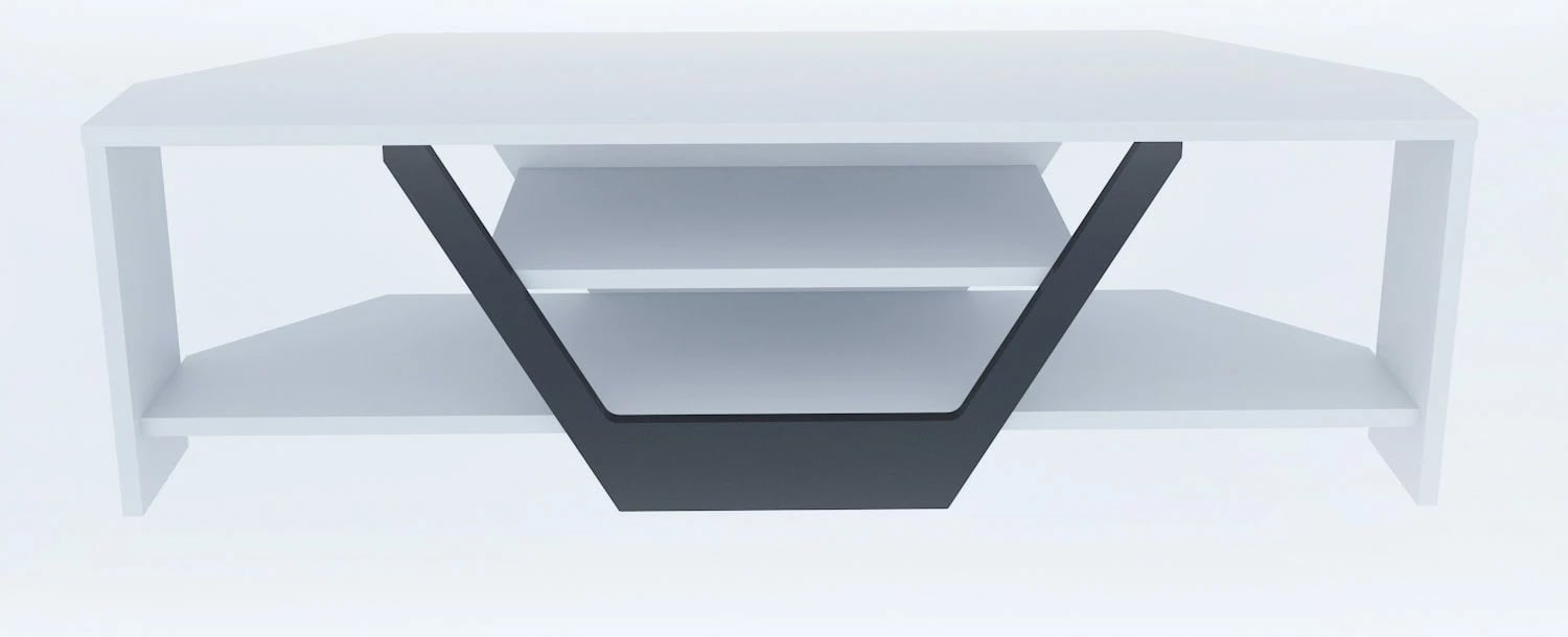 Komodë TV Hanah Home, Sares, e bardhë dhe e zezë