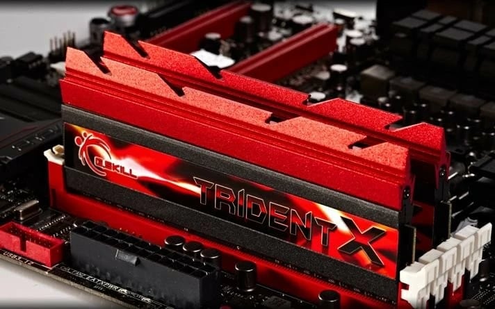 RAM memorje G.SKILL TridentX F3-2400C10D-16GTX, 16GB (2x8GB), DDR3, 2400MHz, CL10, me radiator, Kuqe