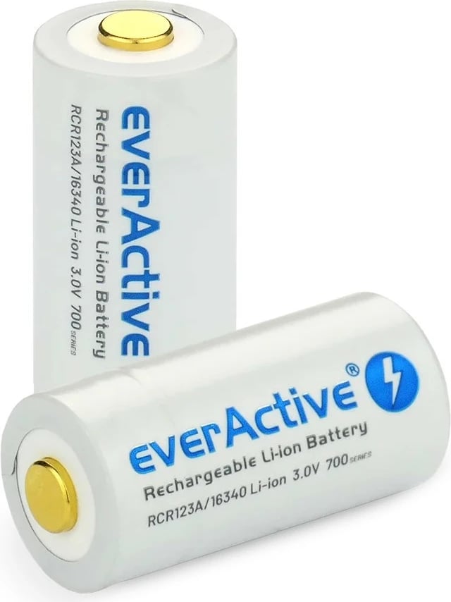 Bateri e rikarikueshme everActive 16340, 700 mAh, 3V, me Micro USB, një copë