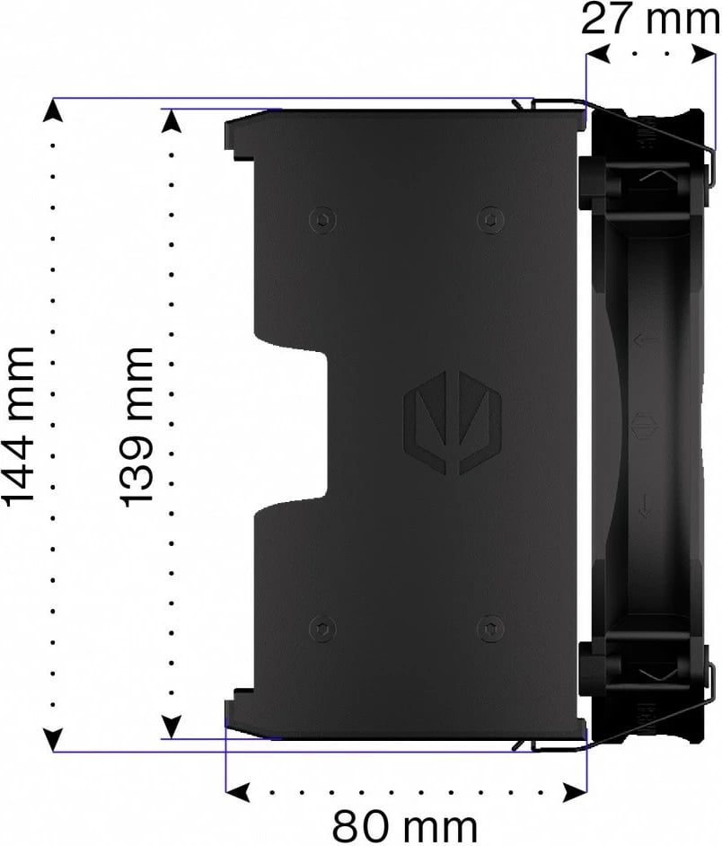 Ftohës CPU Endorfy Fortis 5 Black EY3A013, 140 mm, i zi Ftohës CPU Endorfy Fortis 5 Black EY3A013, 140 mm, i zi