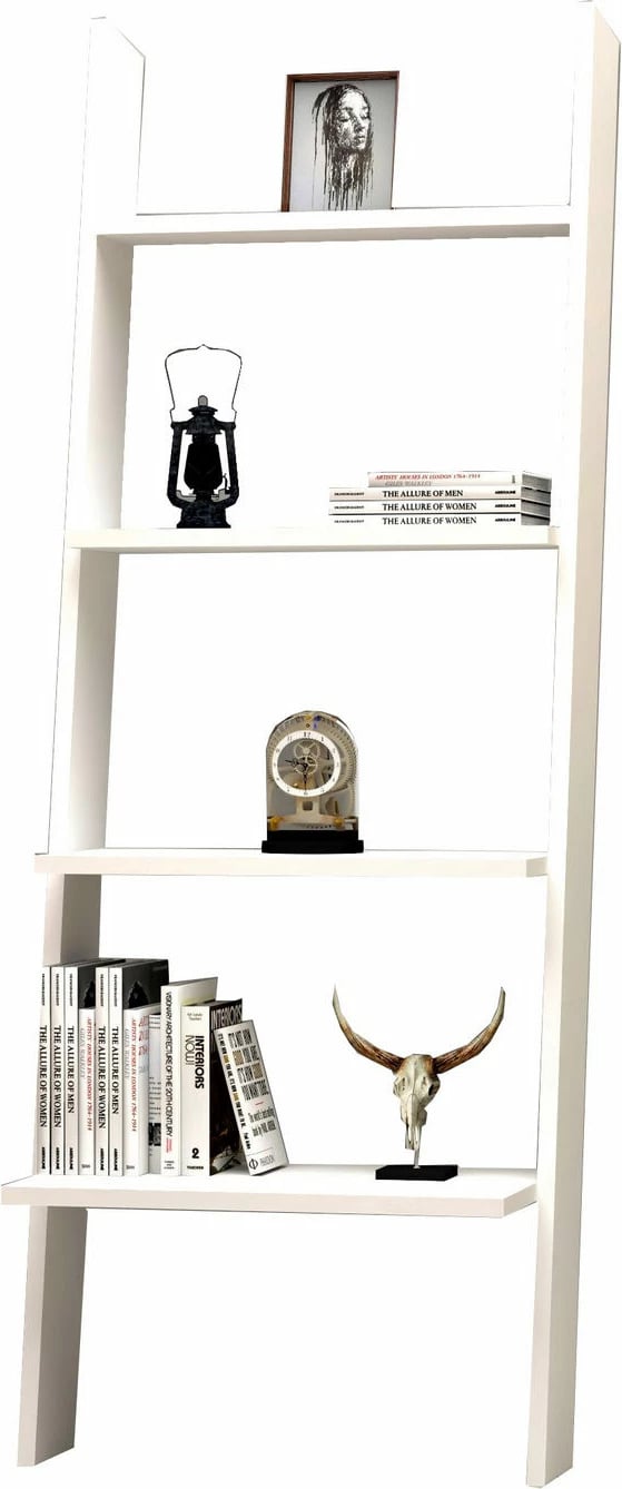 Raft librash Hanah Home, i bardhë, stil skandinav