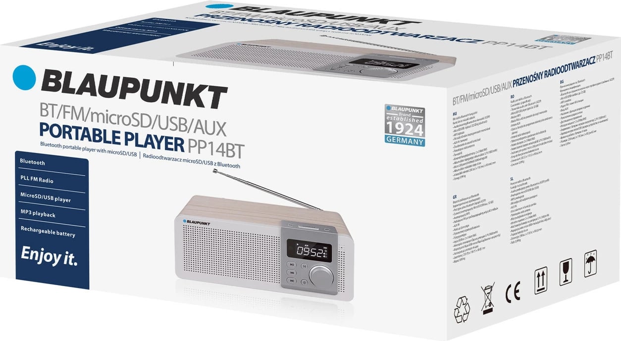 Radio Portative me Bluetooth, USB, microSD dhe FM BLAUPUNKT PP14BT